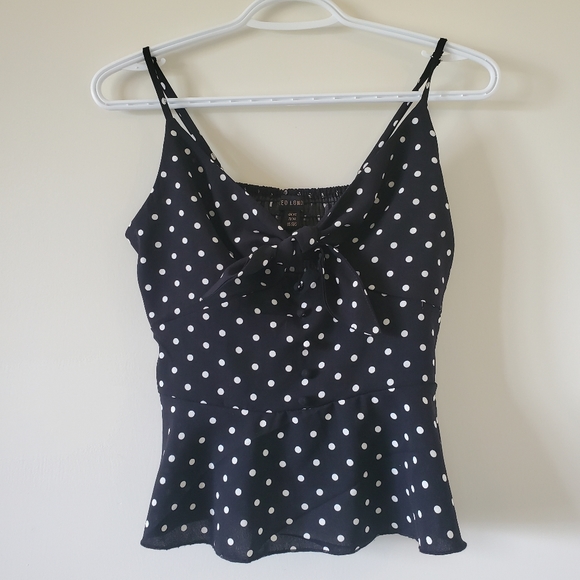 🎉3/$39 QED London Polka Dot Peplum Top - Picture 9 of 13